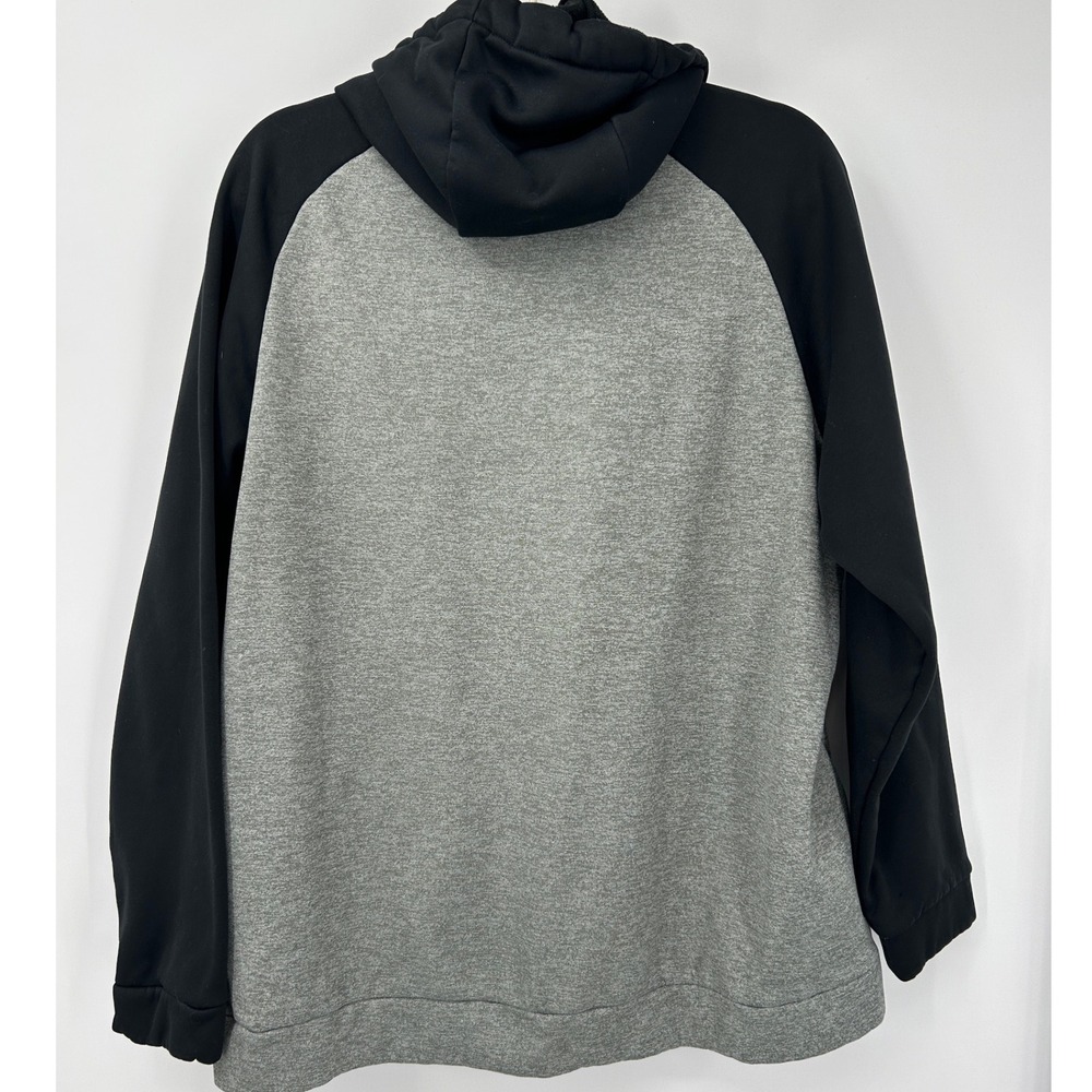 Nike Dri-FIT Hoodie Mens XL Grey Black Colorblock Swoosh Pullover Sweatshirt - Picture 4 of 6